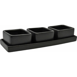 Ορντεβιέρα 3 Θέσεων Μαύρο Κεραμικό 24x8.2x4.8cm ANKOR