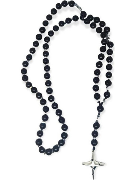 Κολιέ Ανδρικο Ananna Metal Cross Μαύρο