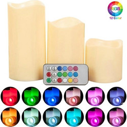 Σετ Διακοσμητικά Αληθινά Κεριά 12 LED RGB με Άρωμα Βανίλιας + Τηλεχειριστήριο Εσωτερικού Χώρου Glow Candles