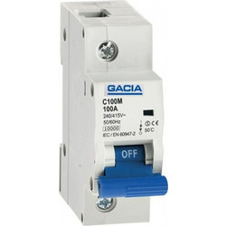 GACIA Διακόπτης Ράγας μονοφασικός ΔΕΗ 1P 100A 500-42155