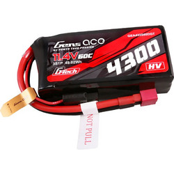 Gens ace G-Tech 4300mAh 3S1P 11.4V 60C Lipo Battery with T-plug