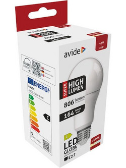 Avide LED Κοινή A60 4.9W E27 Θερμό 3000K Super Υψηλής Φωτεινότητας
