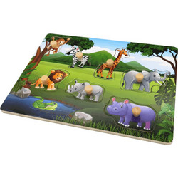 Παιδικό Puzzle Remoundo Σφηνώματα Άγρια Ζώα 7 Κομμάτια