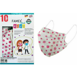 Famex Kids FFP2 NR Particle Filtering Half Mask Polka Dots 1τμχ