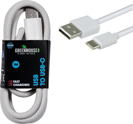 Green Mouse Usb-C Καλώδιο Φόρτισης Και Data Transfer 1m Woven (46956803)