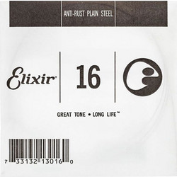 Elixir Strings Anti-Rust Χορδή Ηλεκτρικής Κιθάρας Plain Steel 16"
