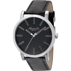Kenneth Cole Ανδρικό Ρολόι με Μαύρο Δερμάτινο Λουράκι IKC1997