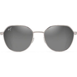 Maui Jim Hukilau B845-11 Ανδρικά Γυαλιά Ηλίου Στρογγυλά Μεταλλικά Γκρι με Πράσινο Καθρέπτη Φακό