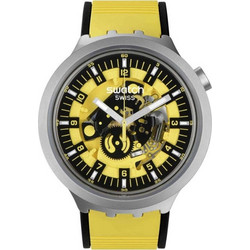 Swatch Big Bold Ανδρικό Ρολόι με Κίτρινο Καουτσούκ Λουράκι SB07S109