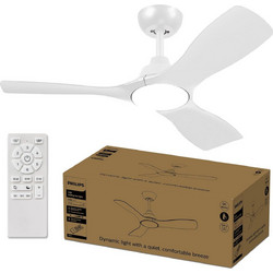 Philips Olas 929004750501 Ανεμιστήρας Οροφής 106cm με Φως & Τηλεχειριστήριο Λευκός Καφέ