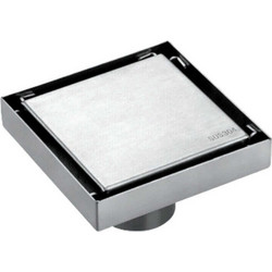 Σχαράκι Μπάνιου Επιγεμιζόμενο INOX 12x12cm Έξοδος Φ100mm Ανοξείδωτο Ατσάλι S.S 304 Domistyle iNOX 23085