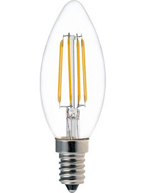 Λαμπτήρας LED C35 Bulb pakoworld 4W 3000K E14 clear CLEAR GLASS 3.5X3.5X9.5