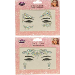 fun world Αυτοκόλλητα προσώπου face jewels σε 2 σχέδια 18 x 15 εκ. 7927
