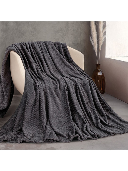 Κουβέρτα Fleece Υπέρδιπλη 220X240 Rythmos Harmonie Ανθρακι (220x240)