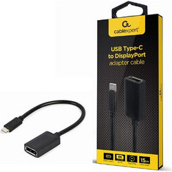 CABLEXPERT USB TYPE-C TO DISPLAYPORT ADAPTER CABLE 4K 15CM BLACK RETAIL PACK