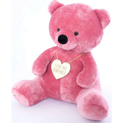 Βελούδινος Αρκούδος Beary I love you Beary Much 28cm - Ροζ