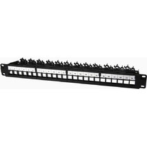 Keystone patch panel 19' 24 x RJ45 κατηγορίας 5e, 6 ή 6A μαύρο 06412 OEM