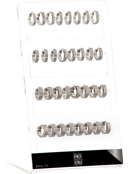 RO Accessories Σκουλαρίκι Κρίκος από Ατσάλι Ασημί K215872 32τμχ