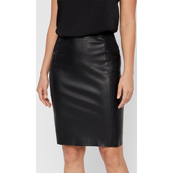 Vero Moda 10218187 Δερμάτινη Μίντι Φούστα Black