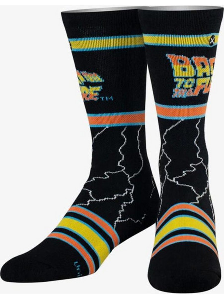 ODD SOX Back To The Future Ανδρικές Κάλτσες Ψηλές με Σχέδια Μαύρες 060141