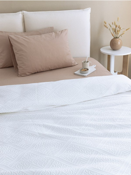 Palamaiki Κουβέρτα 250x260 CARLA WHITE Λευκό