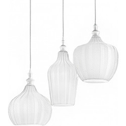 LUCE CLEOFE-S/3-B Κρεμαστό Φωτιστικό Οροφής Τρίφωτο E27 Λευκό