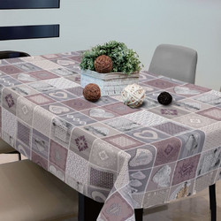 Τραπεζομάντηλο Πλαστικοποιημένο Tiles Γήινα Χρώματα 180x140cm