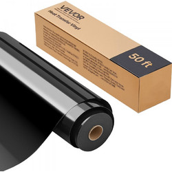 Βινύλιο μεταφοράς θερμότητας VEVOR, 304,8 x 15240mm, Γυαλιστερό μαύρο σίδερο HTV σε ρολό βινυλίου, εύκολο στην κοπή και το ξερίζωμα, ισχυρή πρόσφυση, συμβατό με μηχανές κοπής, για διάφορα υλικά, μπλου