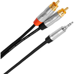 PLUGGER Τερματισμένο Καλώδιο Τύπου Υ Mini Stereo Jack Male - 2x RCA Male REAN, Touring 6m