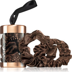BrushArt Gift for You Slim & Midi satin scrunchie set λαστιχάκια για τα μαλλιά Chocolate brown 3 τμχ