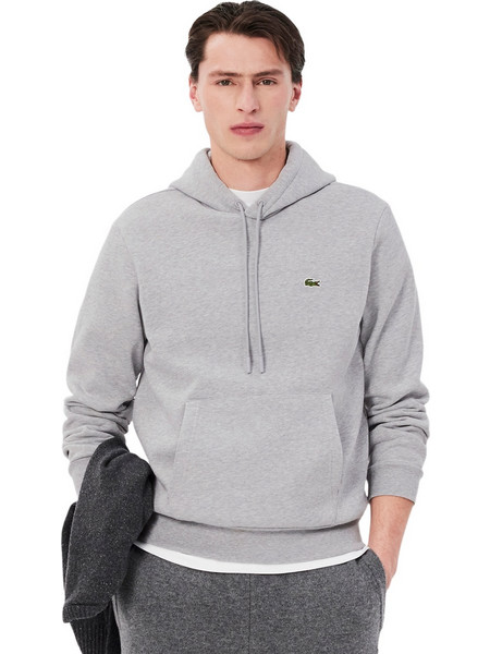 Lacoste Ανδρικό Φούτερ με Κουκούλα & Τσέπες Γκρι 3SH9623-CCA