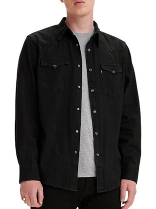 Levi's Ανδρικό Πουκάμισο Βαμβακερό Μακρυμάνικο Κανονική Γραμμή Μαύρο 85744-0115