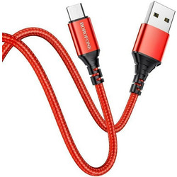 Καλώδιο USB-A σε Micro-USB 1m με Πλέξη Κόκκινο Borofone BX54