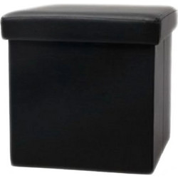 Σκαμπό & Κουτί αποθήκευσης 2 σε 1 από PVC 38x38x38 cm Μαύρο 2208861