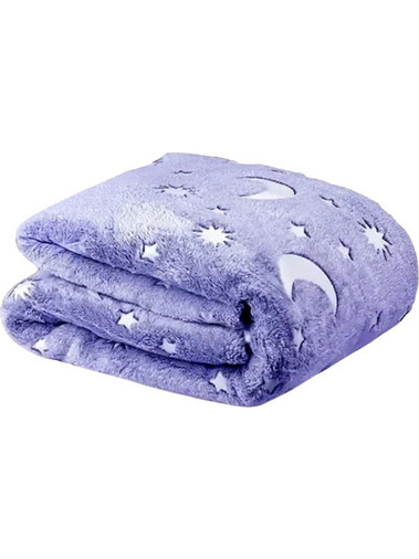 Παιδική Κουβέρτα Fleece που Φωσφορίζει 150x200cm με Λαμπερά Φωσφορίζοντα Σχέδια - Magic Glow in the Dark Blanket - ΜΠΛΕ