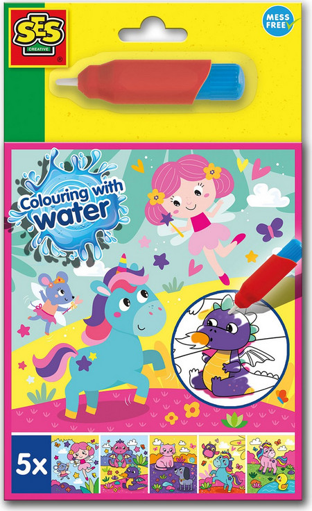 SES Creative - Colouring with Water - Fantasy Colouring Book - (S00133)
