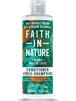 Faith In Nature Βιολογικό Έλαιο Καρύδας Φυτικό Conditioner για Επανόρθωση για Ξηρά & Βαμμένα Μαλλιά 400ml
