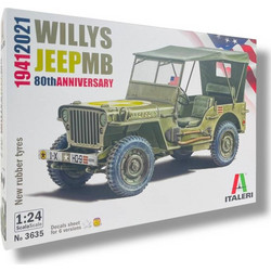 Italeri Willys Jeep MB 80th Year Anniversary Συναρμολογούμενο Πλαστικό Μοντέλο Αυτοκίνητου 1:24