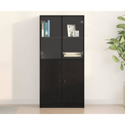 Highboard Μαύρη Οξυά 68 x 37 x142 εκ. 3329301
