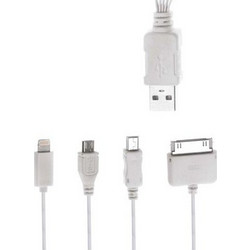 POWERTECH καλώδιο USB 4 in 1 PT-214, 1m, λευκό