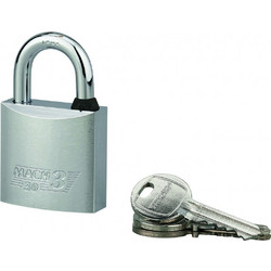 Λουκέτο MACH3 χρωμέ 30 χιλ. λαιμός inox - 3 κλειδιά THIRARD (00094317)