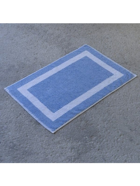 Πατάκι Μπάνιου (50x75) Dobby Blue White Border Nima Hotelling Μπλε 50x75