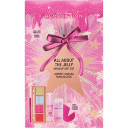 Revolution Revolution Beauty All About The Jelly Makeup Set Jelly Blush Stick Lip and Cheek Stain-Strawberry Pink Κρεμώδες Ρουζ, 5.5gr & Jelly Lip Oil Balm Stick Candy Ice, 2.4gr & The Vibrant Icon Ed
