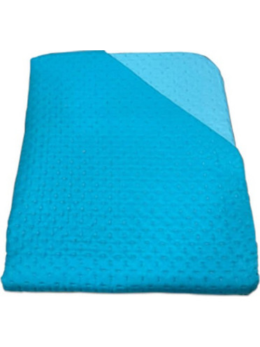 Κουβερλί Μονό Microfiber Διπλής Όψης Cross Desing Γαρύφαλλο 160x240 - Τυρκουάζ-Cyan