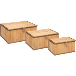 ORGANIZERS & ΘΉΚΕΣ ΤΑΚΤΟΠΟΊΗΣΗΣ BASKET SET X3 NATURAL BAMBOO