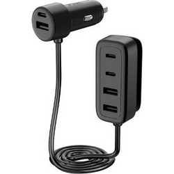 ttec SmartCharger 6in1 PD 90W Car Fast Charger 3 USB-C + 3 USB-A Black (2CKP06S) (TTEC2CKP06S)