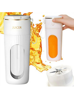Φορητό Usb Μπλέντερ για Smoothies Ροζ Πράσινο 034L 340ml