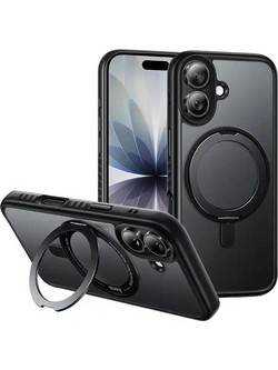 Hoco AS1 Premium Rotating MagSafe Back Cover Black (iPhone 17)