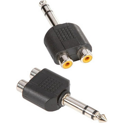 Adam Hall 4 STAR AY RF2 JM3 Y-Connector 2 x mono RCA female to 6.3 mm stereo Jack male - Adam Hall