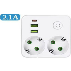 Πολύπριζο QL-86U 2 Θέσεων με USB-A και USB-C
